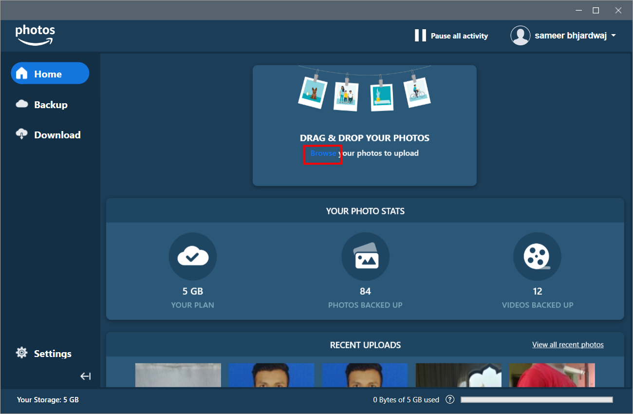 Amazon Photos Free Unlimited Photo Storage for Windows 11/10 Gear up Windows 11/10