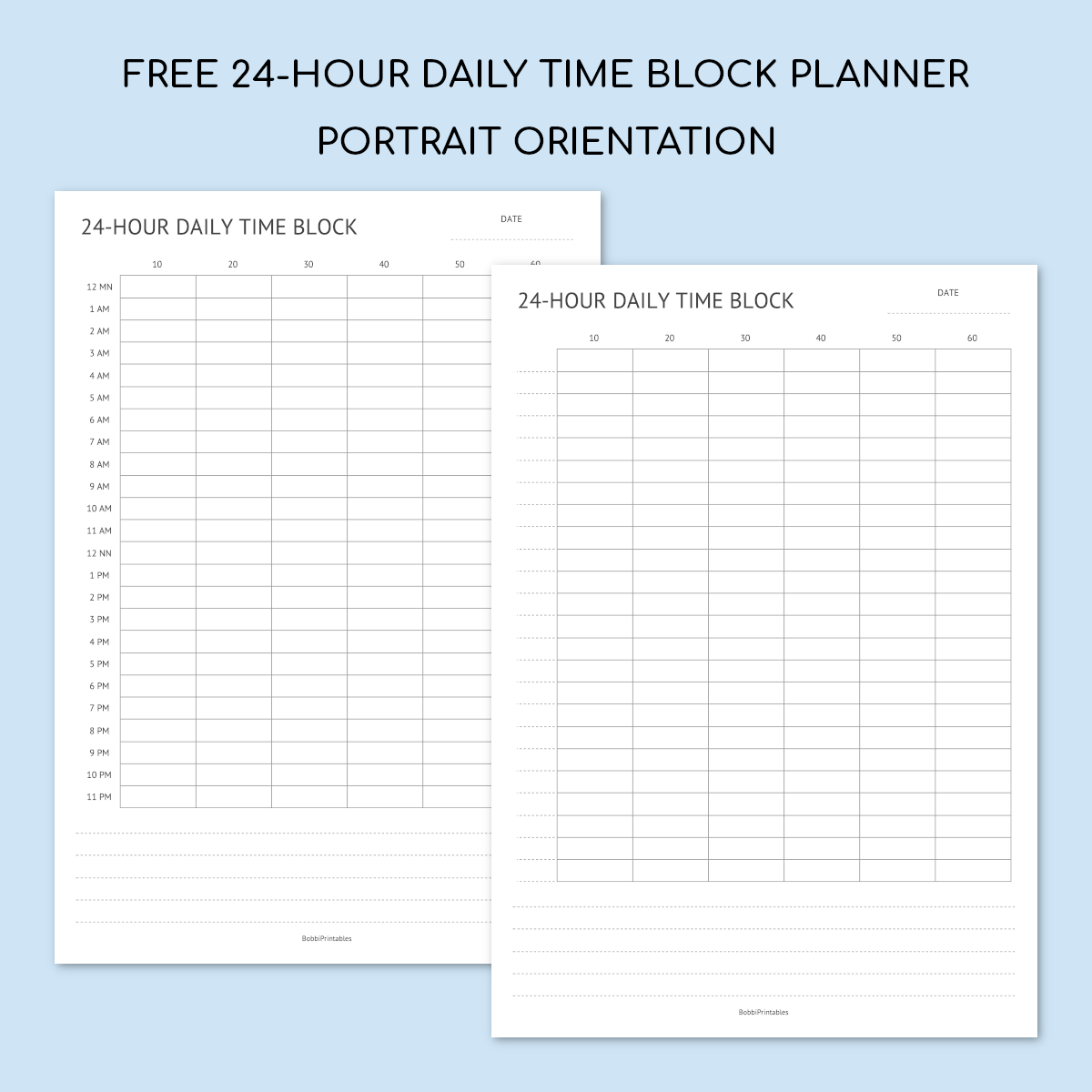 24-Hour Time Block Number Stickers for Planners & Bullet Journals