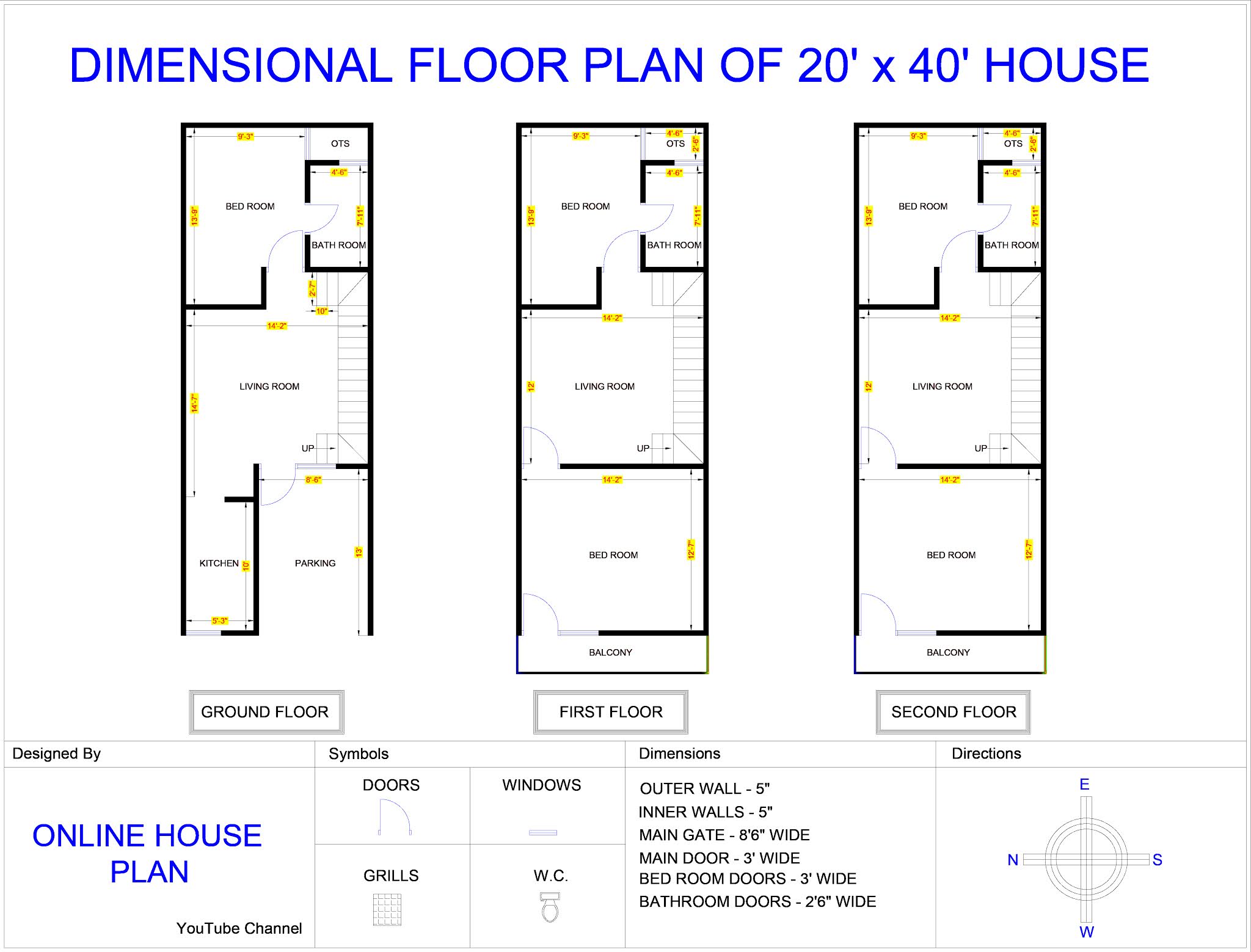 15'X40' House Design With Floor Plan And Elevation - Adobe BoX