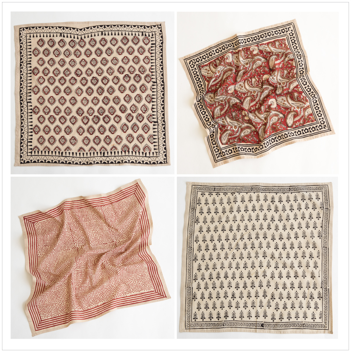 Block Printed Bandanas Squares of Crafted Brilliance the MAIWA BLOG