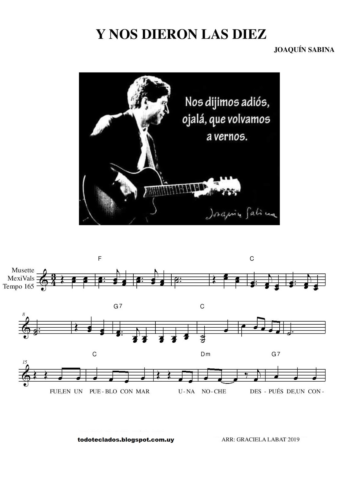 TODO TECLADOS: "Y NOS DIERON LAS DIEZ" JOAQUÍN SABINA
