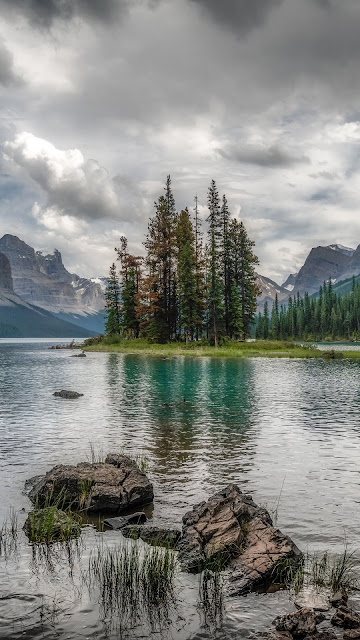 HD Wallpaper Lake, Mountains, Trees, Rocks, Landscape