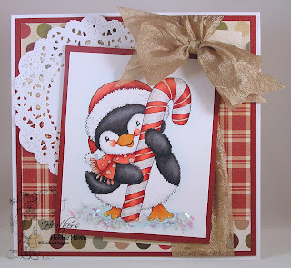 Heather's Hobbie Haven - Penguin with Candy Cane Card Kit