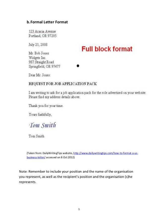 Formal Letter Format Muet - Birthday Letter