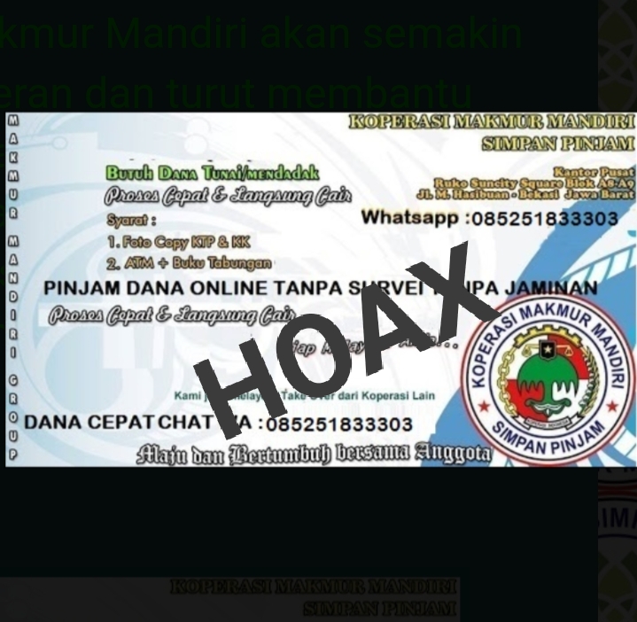 Ksp Makmur Mandiri Tidak Layani Pinjaman Online