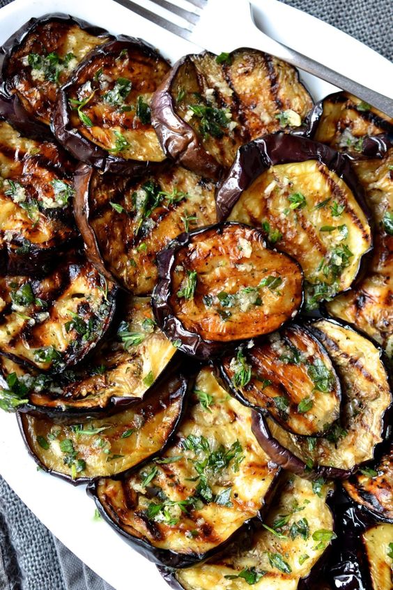 Grilled Eggplant with Garlic & Herbs Recipe Easy