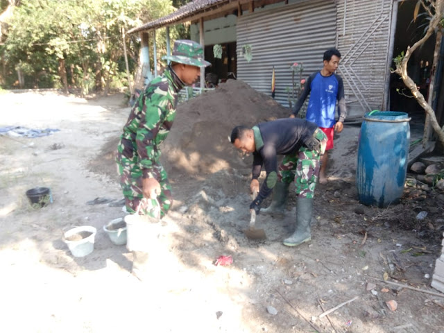 Semangat Yonzipur 4/TK Percepat Rehab RTLH Pada Program TMMD Reg 105 Kodim Klaten