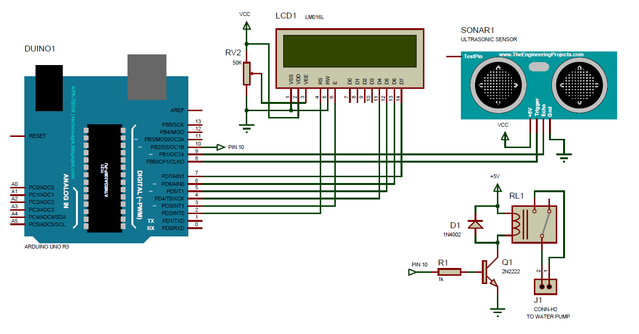 Koneksi Arduino UNO dengan LCD