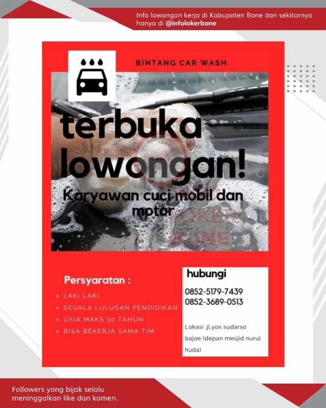 Update Lowongan Kerja Di Bone Hari Ini Sabtu 9 Januari 2021