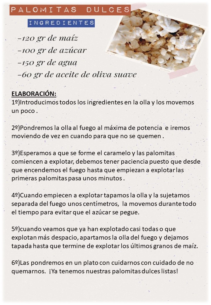 RECETA PALOMITAS DULCES POR ANA MEROÑO