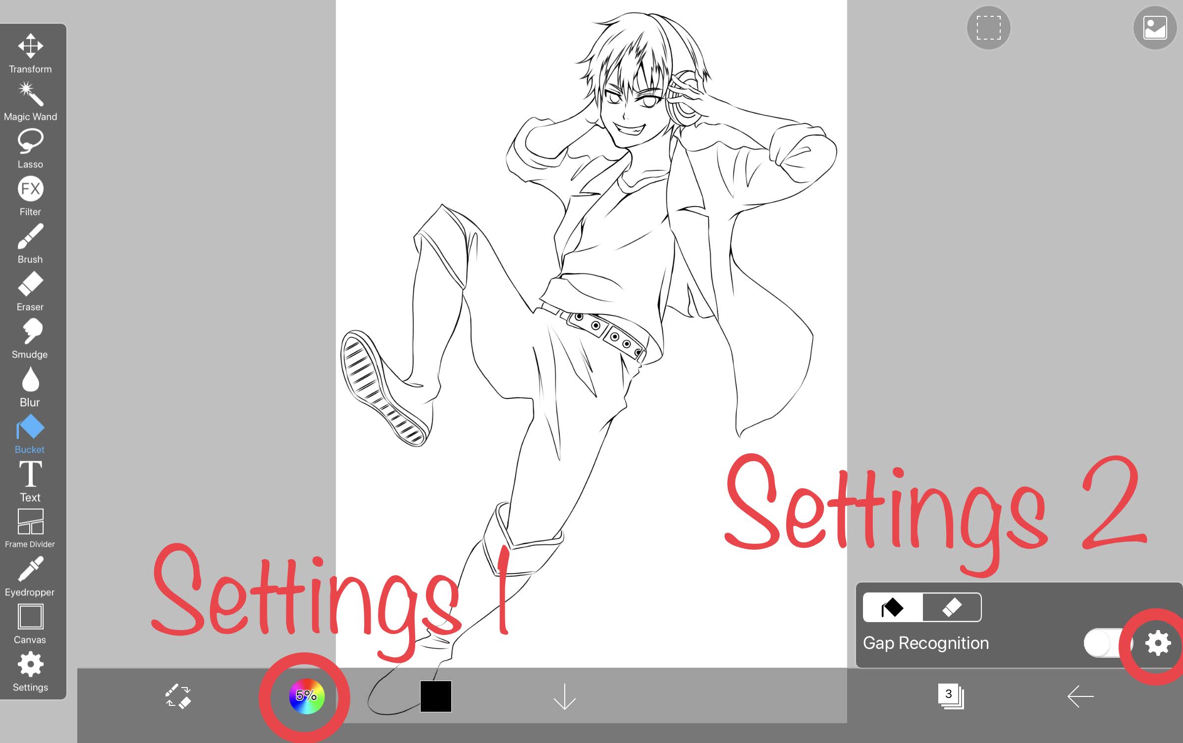 How to Use the Bucket Tool in ibisPaint X