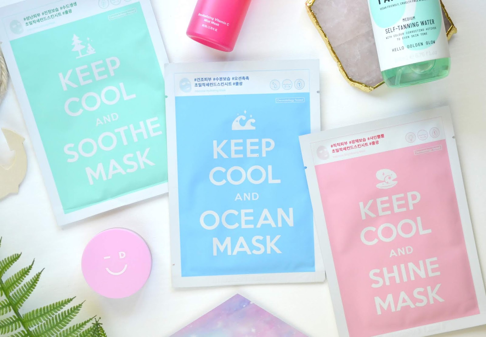 SHEET MASK Keep Cool and Soothe, Ocean and Shine Masks Cosmetic