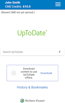 giao diện uptodate trên điện thoại
