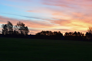 A vivid sunrise over Harbottle Park, Byker.