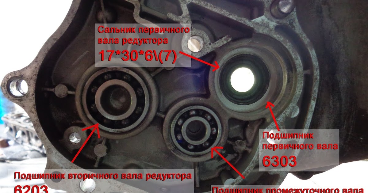 Китайский 4т скутер 139qmb : Перечень подшипников и сальников редуктора китайско