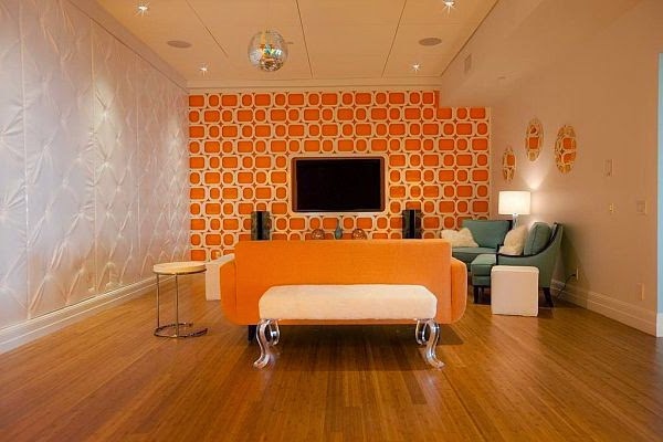 Modern orange color in the living room?