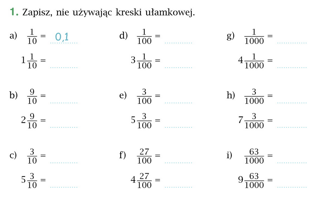 Wypisz Wszystkie Ułamki Właściwe Nieskracalne O Mianowniku 16 I 9 matma nie gryzie: 14. Ułamki o mianownikach 10,100, 1000...