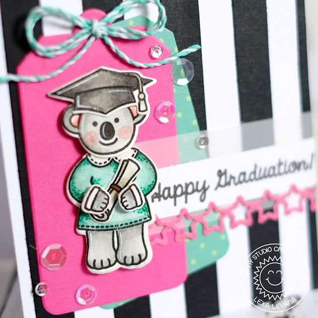 Sunny Studio Stamps: Comfy Creatures & Woo Hoo Koala Bear Graduation Card by Lexa Levana.