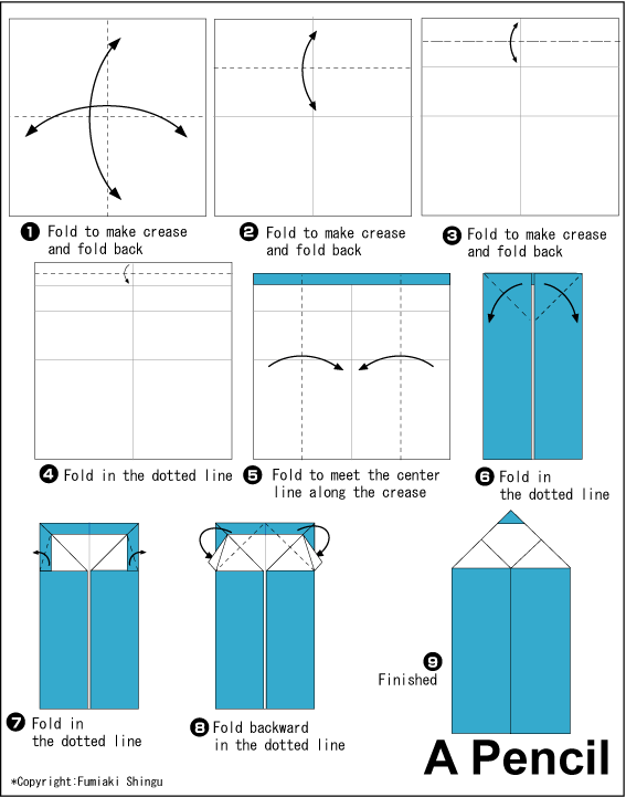 පැන්සලක් හදමු (Origami Pencil) - Your Choice Way