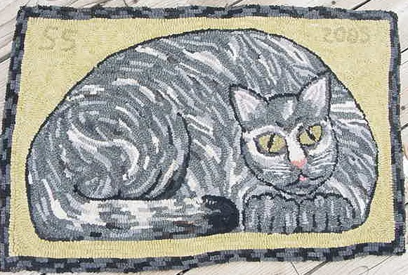 Curled Cat Rug