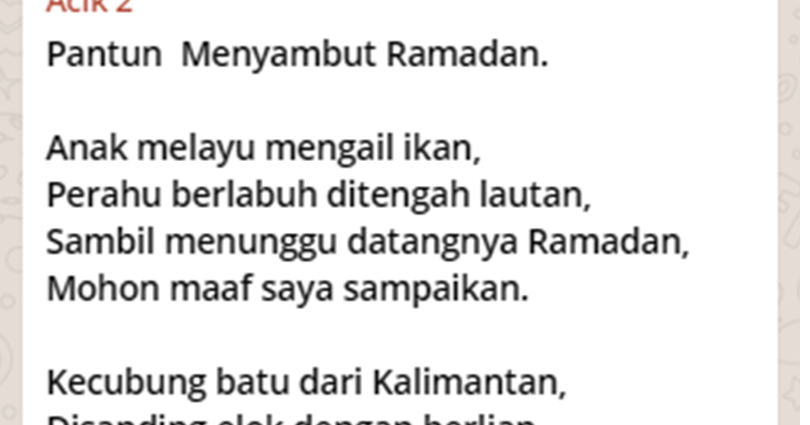 Fatinnazu Diari Twg 20 Pantun Menyambut Ramadhan