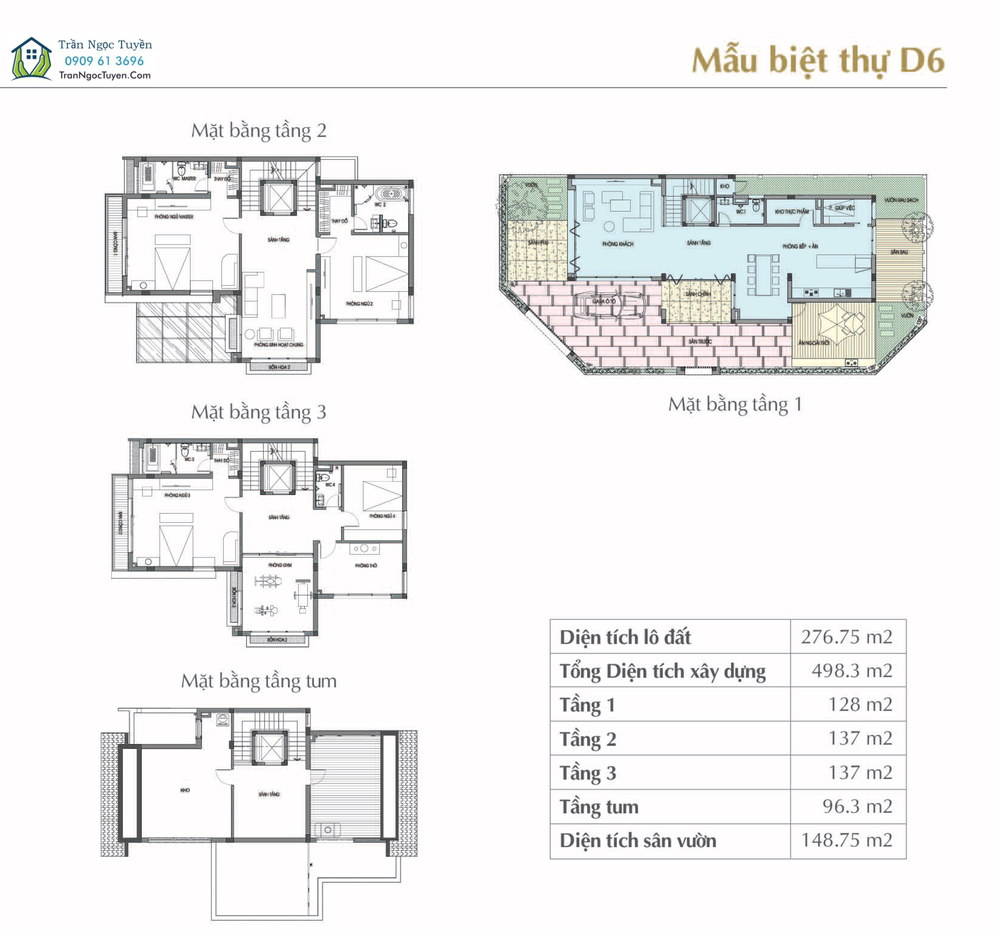 Sol Lake Villa Nam Cường mẫu lô góc D6-276.75m2