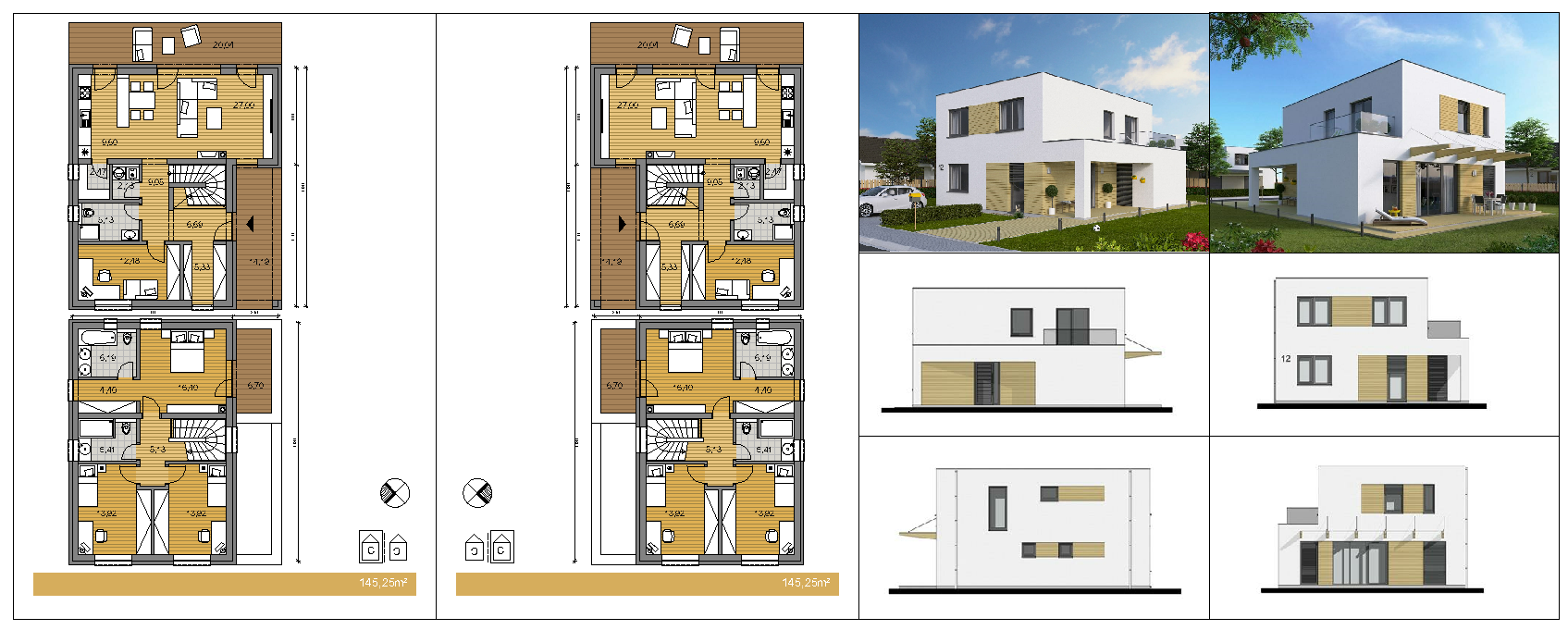 Urban Living In a 4 Bedroom Family House [DWG, JPG, PDF]