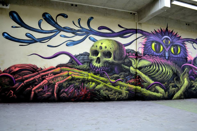 Street Art Collaboration By Jeff Soto And Maxx242 For Goodbye Monopol 2 In Luxembourg City.