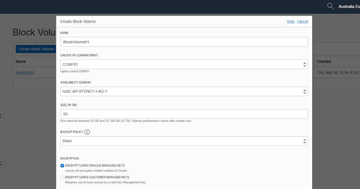 Oracle DBA Quick Notes Creating a Block Volume in Oracle Cloud