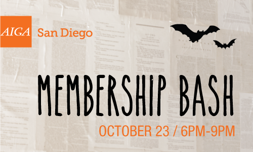 AIGA San Diego Membership Bash Graphic Design For