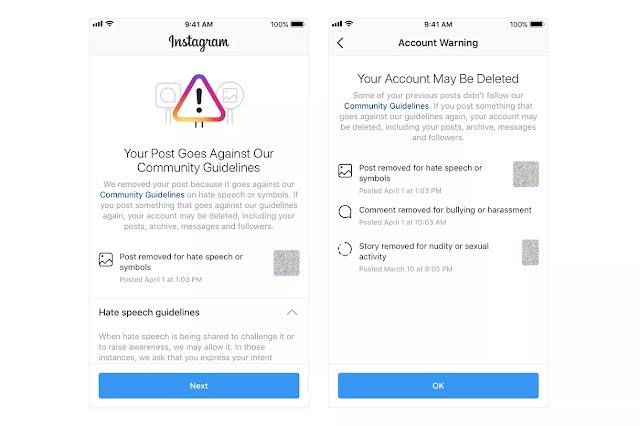 سيحذر Instagram الآن المستخدمين المنتهكون للقواعد من حظر حساباتهم