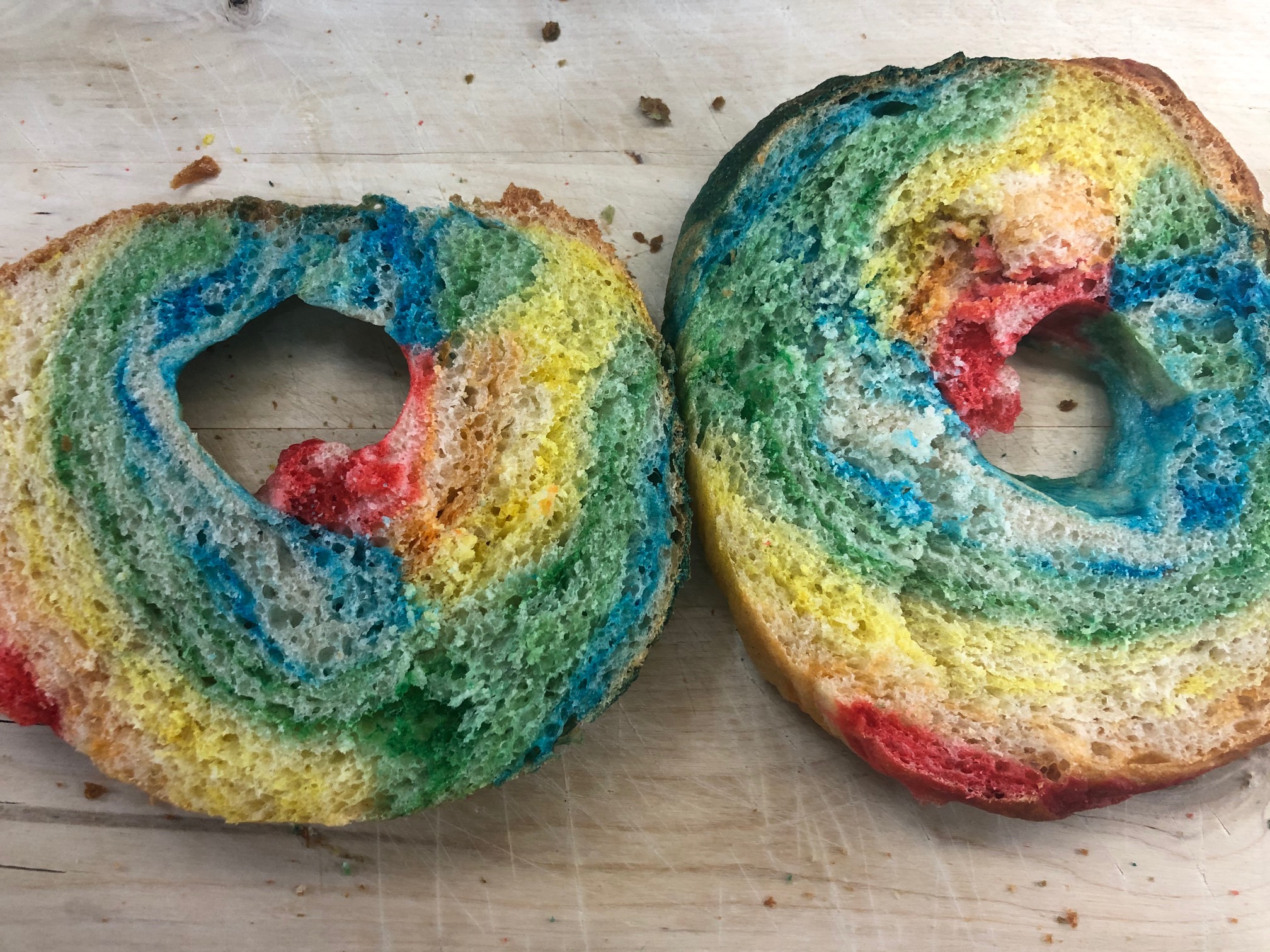 Caroline Makes.... Rainbow Bagels Great British Bake Off