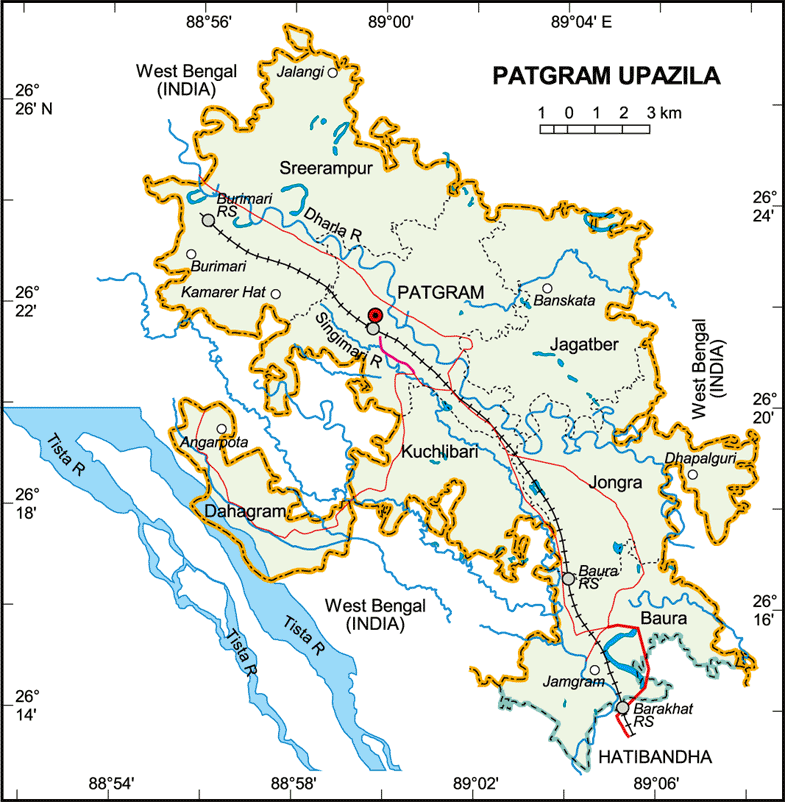 Patgram Upazila Map Lalmonirhat District Bangladesh