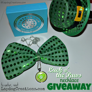 st patricks day dog paw themed necklace