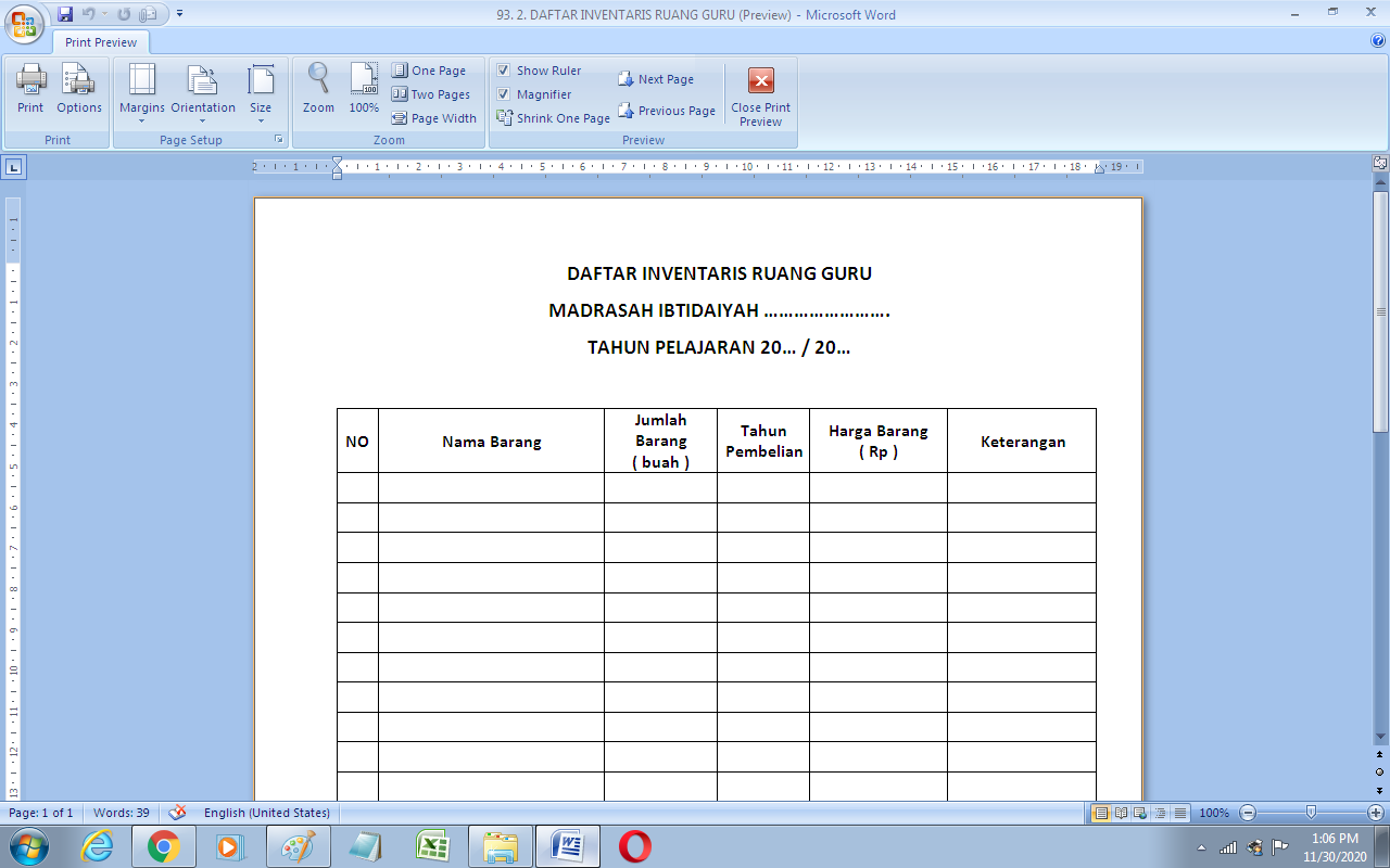 Contoh Buat Daftar Inventaris Kantor Imagesee