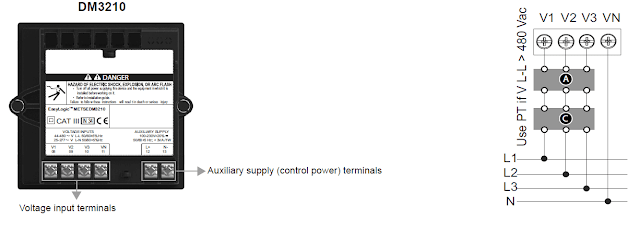 Wiring Diagram Volt Meter Digital 3 Phase Schneider Electric
