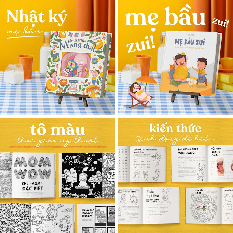 [A116] Sách tô màu kèm ô chữ cho Bà Bầu