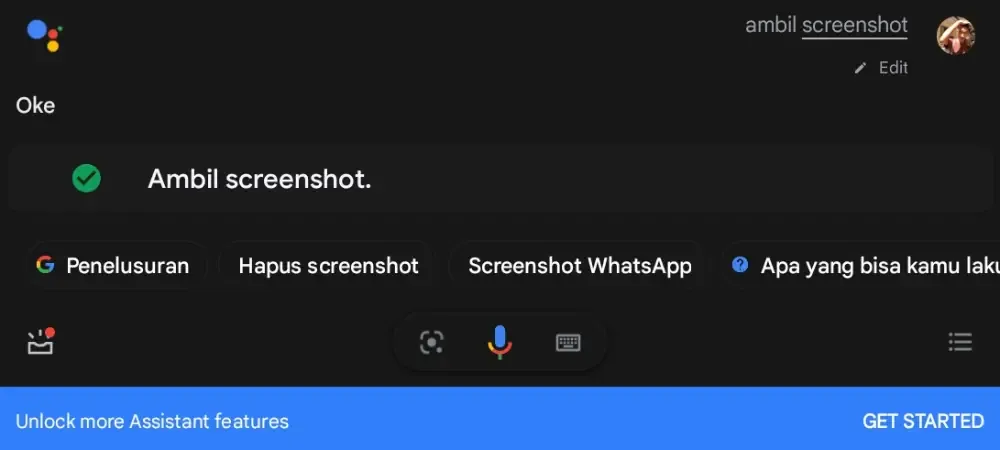 Cara screenshot Samsung A12 dengan Google Assistant