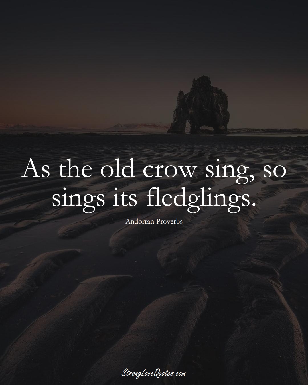 As the old crow sing, so sings its fledglings. (Andorran Sayings);  #EuropeanSayings