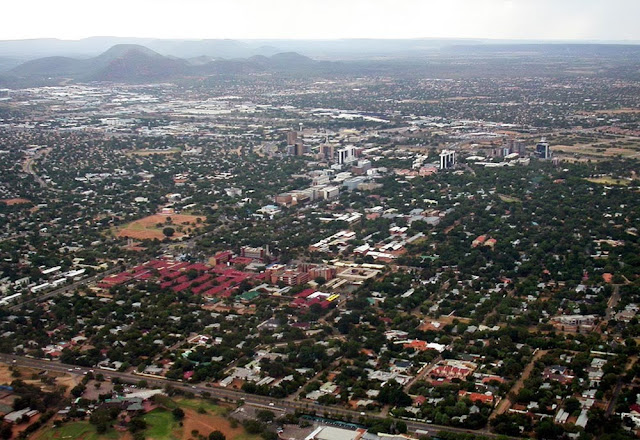 Imagem aérea de Gaborone – Botsuana