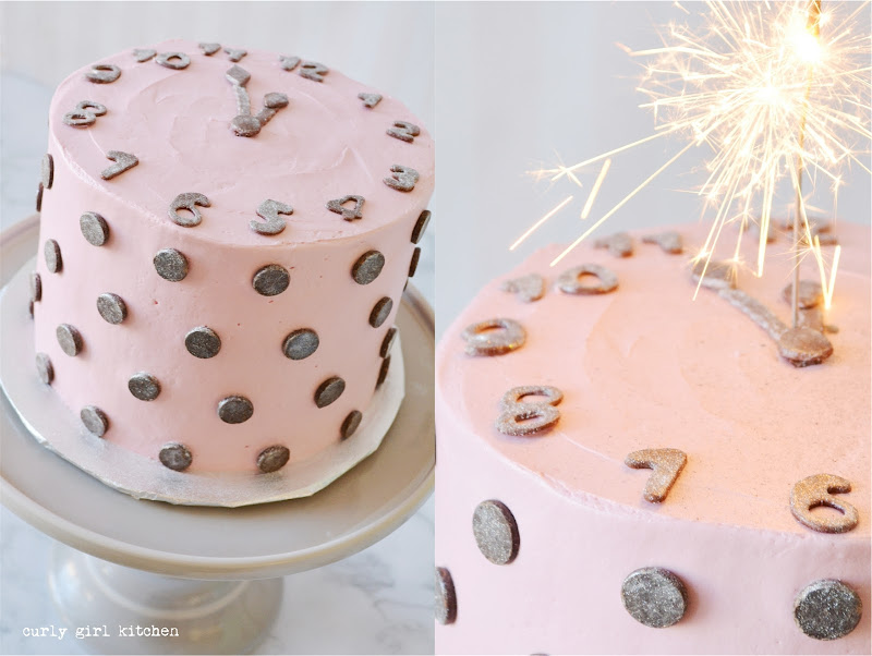 Curly Girl Kitchen New Year's Eve Clock Cake