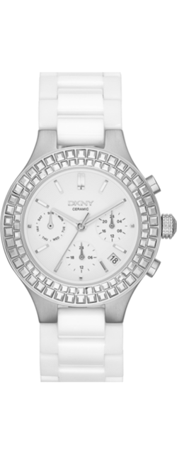 DKNY Chambers White Crystal Bezel Watch