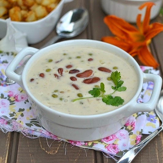 Rajma Mutter (Kidney Beans & Green Peas with Yogurt & Cream)