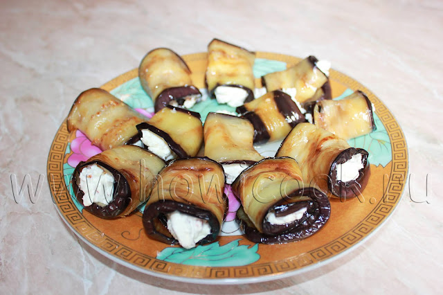 рецепт рулетиков из баклажанов с творожным сыром и грецкими орехами с пошаговыми фото