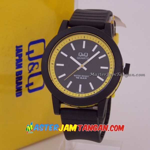 JAM TANGAN ORIGINAL Q&Q 945065 RUBBER BLACK YELLOW Rp. 170.000, Jam Tangan Murah Dan