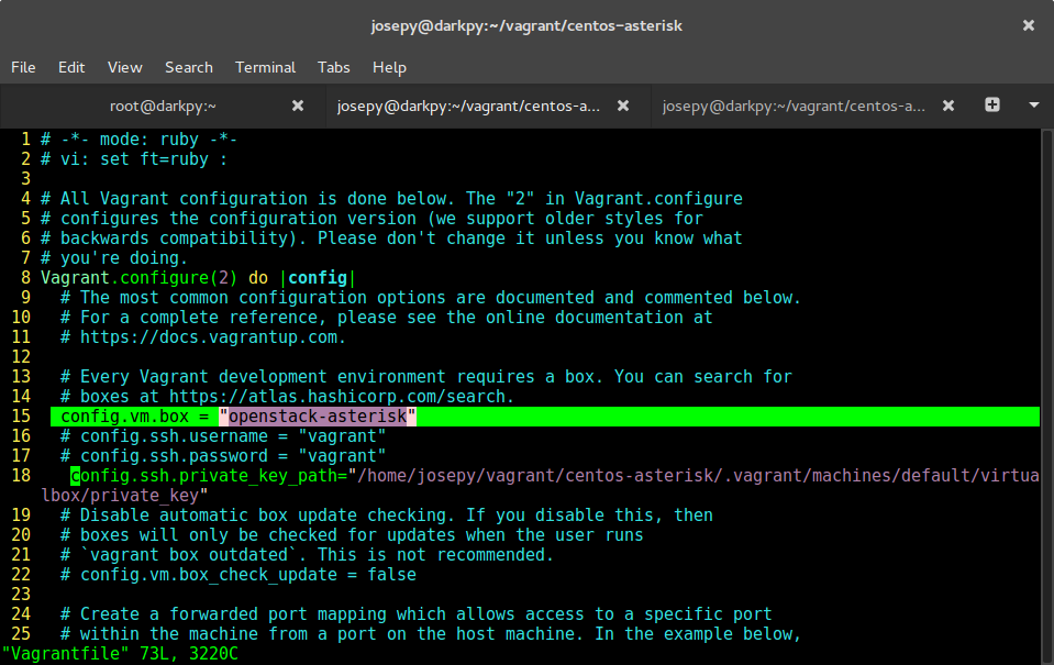 vagrant ssh vagrant ssh