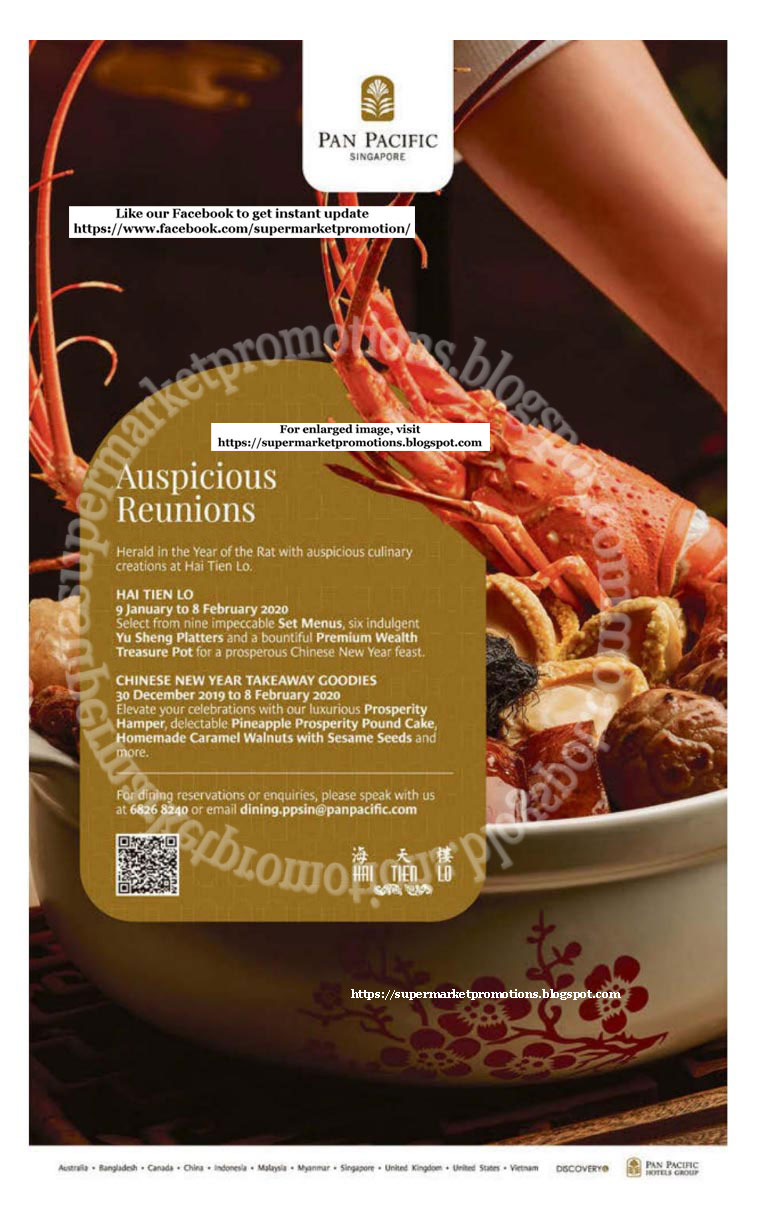 Ntuc fairprice Pan Pacific Singapore CNY Dining Deals 05 January 2020 ~ Supermarket Promotions