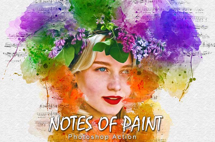 Notes of Paint Photoshop Action