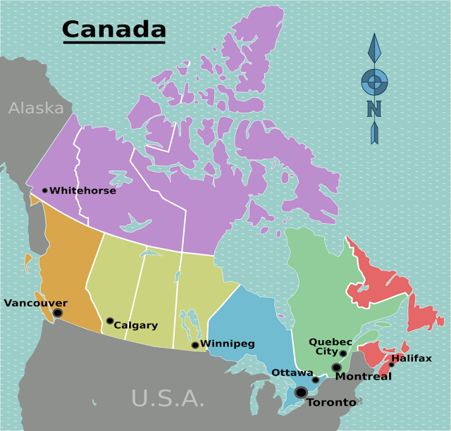 Mapa turístico Canada