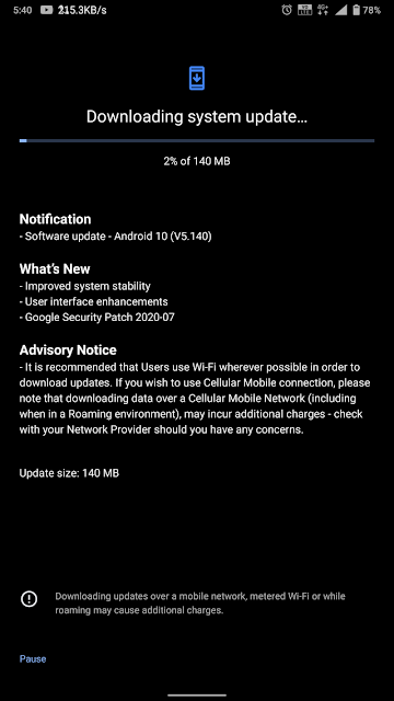 Nokia 8 Sirocco receiving July 2020 Android Security patch